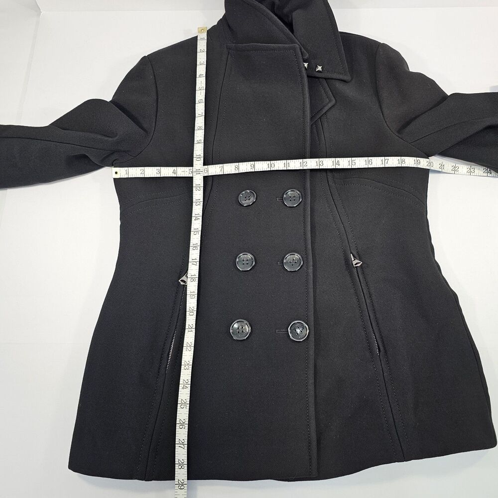 Escada Sport Black Wool Blend Double Breasted Peacoat Women’s Size 42 (L) - Picture 9 of 10